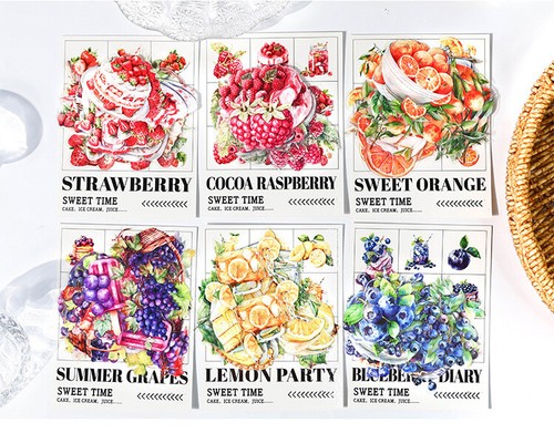30Pcs Sweet Fruits PET Stickers Scrapbook Stickers Journaling Card Album Crafts - Picture 12 of 19
