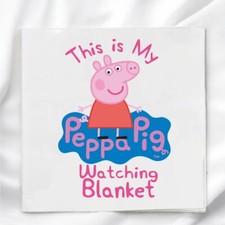 Peppa Pig Watching Blanket Fabric Panel for Quilting Sewing Crafting