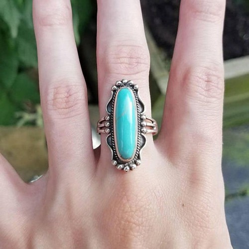 Midi Finger Rings - Bohemia Vintage Green Stone Metal Alloy Knuckle Ring Jewelry - Bild 11 von 13