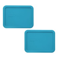 Pyrex 7210-PC 3 Cup Teal Blue Lid 2-Pack