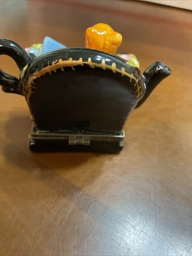 Porcelain Tea Pot Trinket, Pill, Jewelry Box. Still Has Original Tag. - Picture 8 of 11