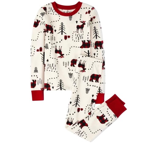NWT! Children's Place Winter Forest Christmas Pajamas Adult Large L - Bild 2 von 3