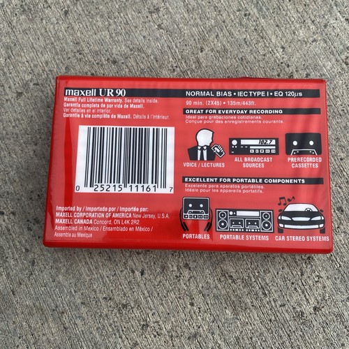 Maxell UR 90 Minutes Normal Bias UR Blank Audio Cassette Tape SEALED - Picture 3 of 4