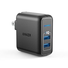 Anker Elite Dual Port 24W USB Travel Wall Charger PowerPort 2 with PowerIQ