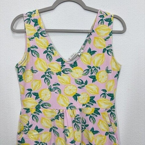 C&C California Lemon Pink Tank Dress Women's Size Large Casual Summer Vacation - Picture 9 of 9