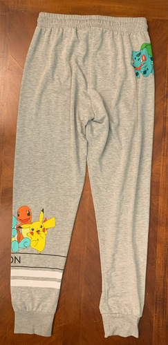 Pokémon Big Kids Graphic Joggers - Youth Large, Gray, Pikachu Squirtle Bulbasaur - Picture 7 of 9