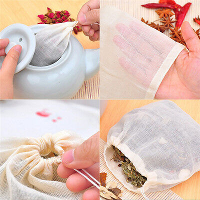 10 Pcs 8x10cm Large Cotton Muslin Drawstring Reusable Bags for Soap Herbs Tea~## 
