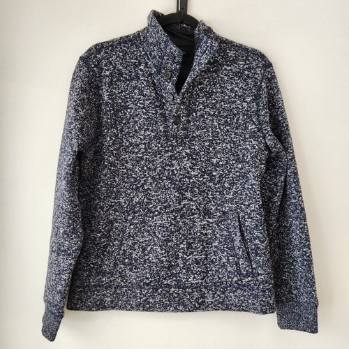 Banana Republic Blue Pullover Sweater Quarter Knit Button Down Men's S