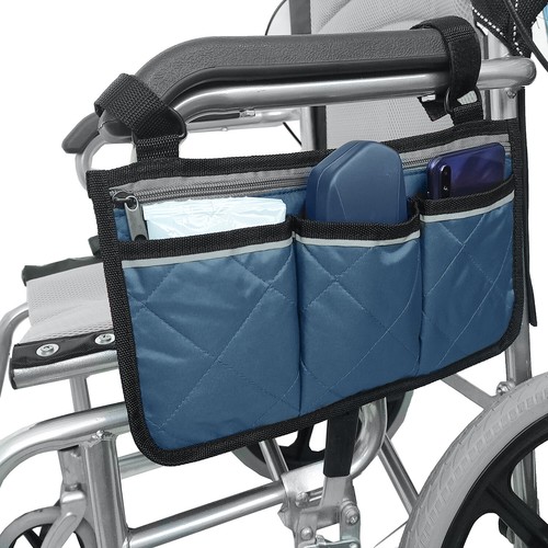 Outdoor Wheelchair Side Pouch Storage Bag Armrest Pocket Organizer Holder New - Bild 12 von 23