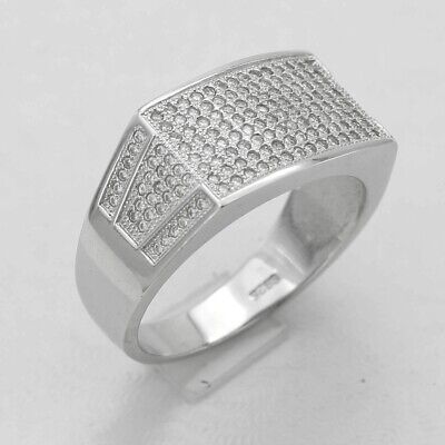 Men's 925 Sterling Silver,Cubic Zirconia Square Ring #8 9 10 Men's 925 Sterling Silver,Cubic Zirconia Square Ring #8 9 10