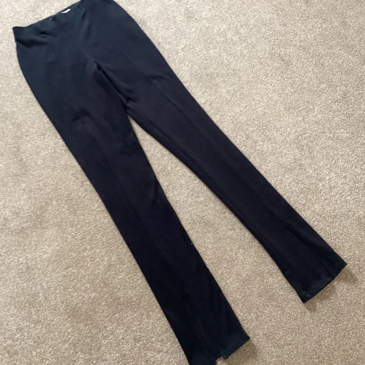 Next Black Full Length High Rise Jersey Denim Leggings Size 8 Extra Long