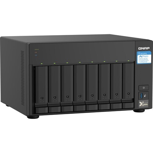 QNAP TS-832PX-4G 8-Bay NAS Enclosure 8 x 2.5/3.5" SATAIII Drive Bays 1.7 GHz ARM - Picture 1 of 5