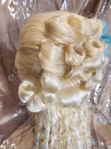 Parrucca Donna 1700 Costume Storico Biondo platino PIANURE - Foto 5 di 8