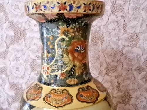 Große 24" große Vase Royal Satsuma China Guxiang Yiyi Hühner Hähne - Bild 12 von 17