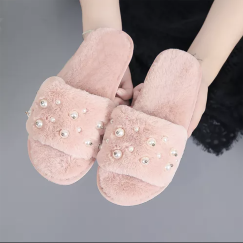 U-slide Women’s Cross Band Soft Plush Fluffy Furry Fleece House Indoor or Out... - Picture 5 of 49