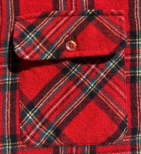 VTG 90’s Gander Mountain 100% Wool Plaid Distressed Flannel Shirt Men’s XL Tall - Picture 7 of 10