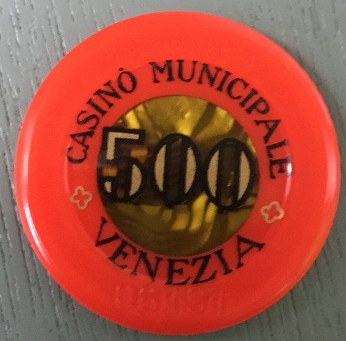 500 Italian Lire Gaming Chip, Casino Municipale Venezia, Venice Italy Rare VTG