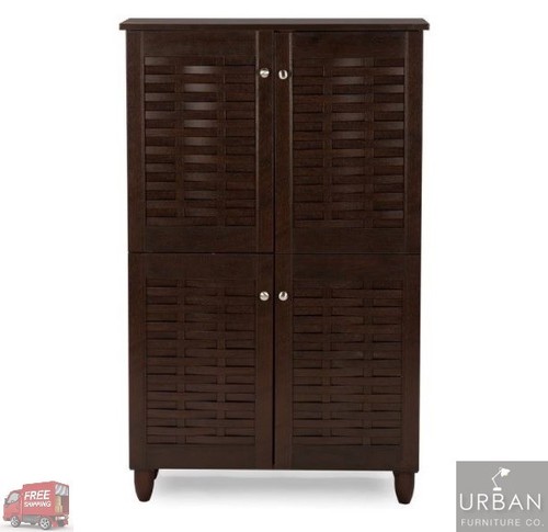 Wood Shoe Cabinet Storage Organizer Rack Modern Shelf Closet Entryway Furniture - Picture 2 of 12