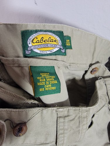 Cabela's Men 38 x 34 Beige Cargo Pants Eight Pocket Sturdy Cotton Hiking Work - Picture 14 of 14