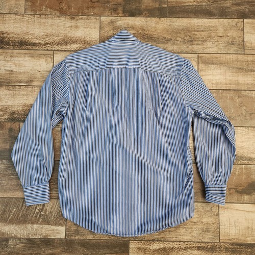 Nautica Men's Blue White Striped Long Sleeve Button-Down Shirt XL 100% Cotton - Picture 8 of 10