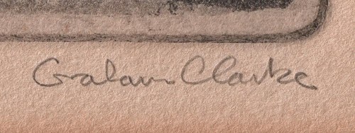 GRAHAM CLARKE Rare Signed Etching PHIL'S FARM 1975 88/150 - Photo 2 sur 6