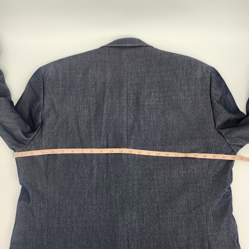 Van Heusen Studio Men's Sport Coat Two Button Blue Chambray Patch Pocket Sz 44R? - Picture 9 of 14