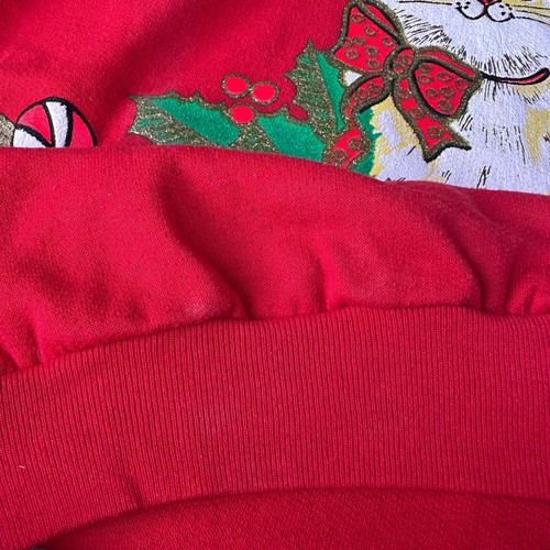 Suéter de Navidad Vintage Best United Garment Company Gato Rojo Gatito Grande - Imagen 7 de 18