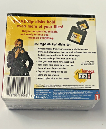 PACK SCELLÉ de 6 disques zippés Iomega 250 Mo formatés pour PC - Photo 3/4