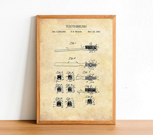 Stampe Poster Brevetto BAGNO - Decorazione Casa Vintage - A4 A3 A2 - Poster Wall Art - Foto 45 di 55
