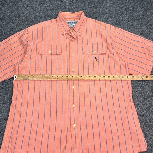 Pusser's Island Oxford Hemd Herren Größe Large lachs gestreift Knopfleiste Segeln - Bild 10 von 13