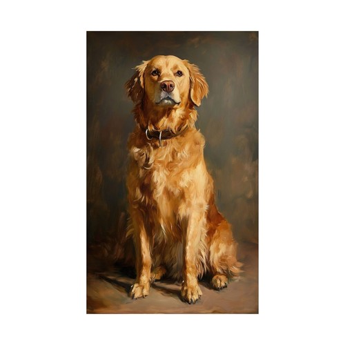 Vintage Style Golden Retriever Art - Dog Oil Painting - Unframed Matte Print - Picture 23 of 29