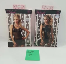 2- seven 'till Midnight Lingerie Black Chemise Set & Seamless Dress Size OS 