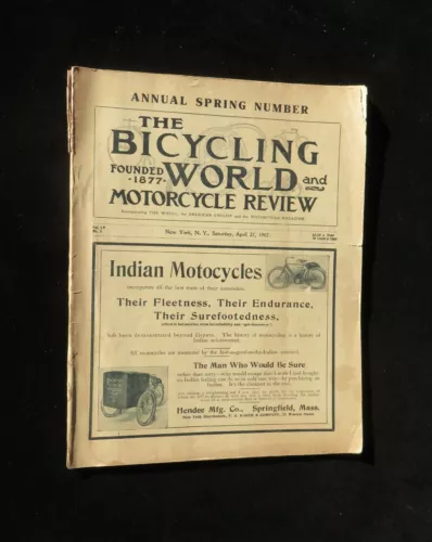  RARE The Bicycling World and Motorcycle Review April 27, 1907 Original ANTIQUE