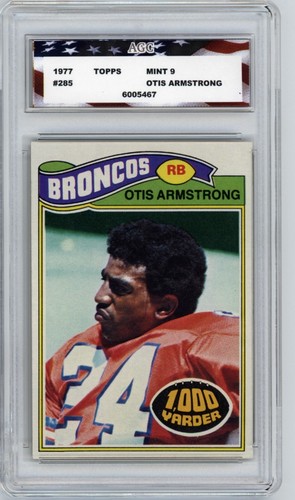 1977 Topps #285 Otis Armstrong AGC 9 Denver Broncos centrato come nuovo - Foto 1 di 2