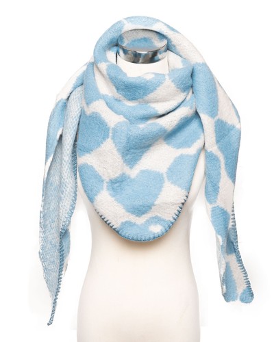 Sciarpa maglia sciarpa a maglia foulard triangolare sciarpa invernale foulard cuore motivo bicolore - Foto 12 di 24
