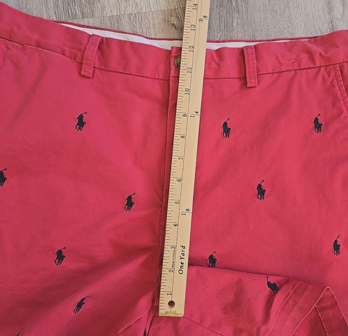 Polo Ralph Lauren AOP Pony Shorts Salmon Coral Twill Stretch Chino Classic 35 - Picture 10 of 11