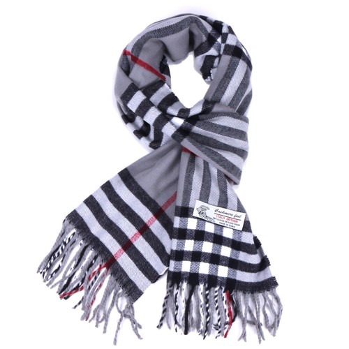 Women's Scarf Gray Check Plaid Tartan Long Warm Soft for Winter 72"x12" - Bild 1 von 2