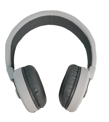 Auriculares PopClik 2 ONE PRO Cuero Elegancia y Acero de Hablos Suaves, Blanco/Gris - Imagen 6 de 9