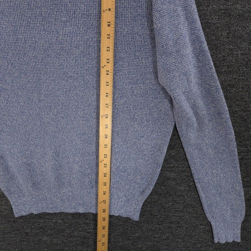 Peter Millar Pullover Herren L blau Granit Kitts gedreht Merinowollmischung 1/4 Zip - Bild 5 von 8