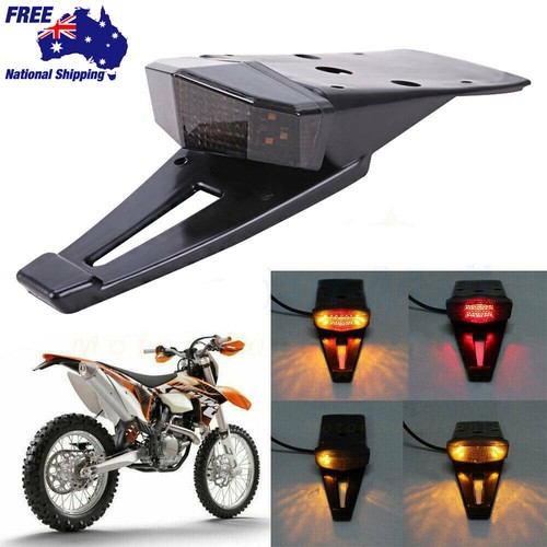 Universal Dirt Bike LED Rear Fender Brake Tail Light Turn Signal Off-road Enduro - Picture 3 of 12
