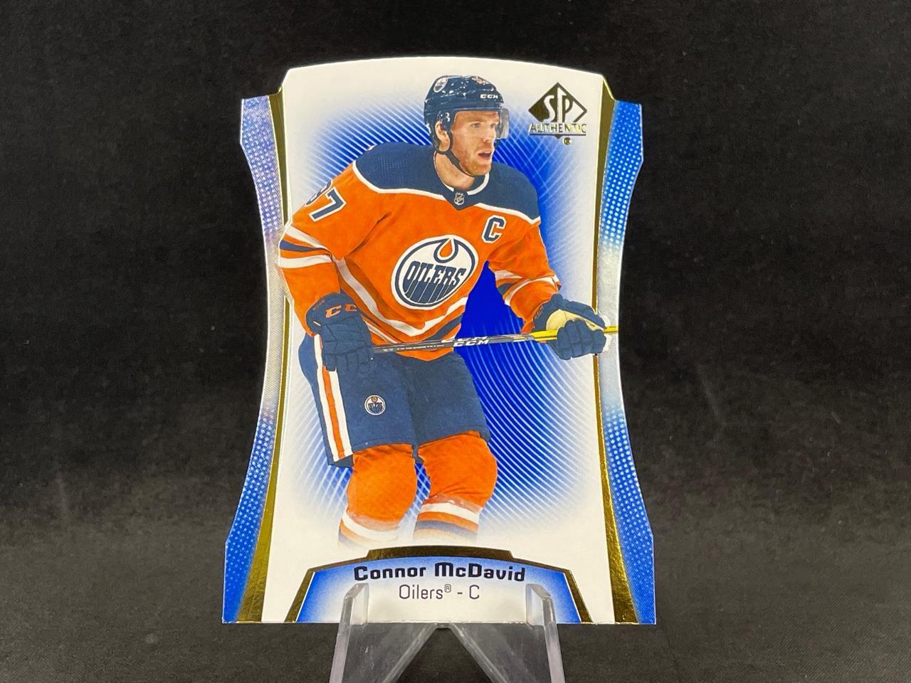2021-22 UPPER DECK SP AUTHENTIC CONNOR MCDAVID DC-1 DIE-CUT BLUE SP OILERS