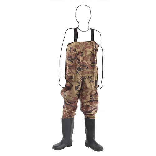 Bootfoot Chest Waders 2-Ply Nylon PVC Waterproof Fishing Hunting Cleated Sole - Picture 10 of 12