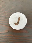 Pottery Barn Alphabet MARBLE "J” Drawer Knob Pull 2" Wide New