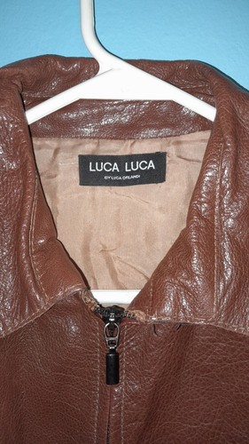 Luca Luca Vera Pelle Leather Jacket By Luca Orlandi Sz 14 - Picture 4 of 7