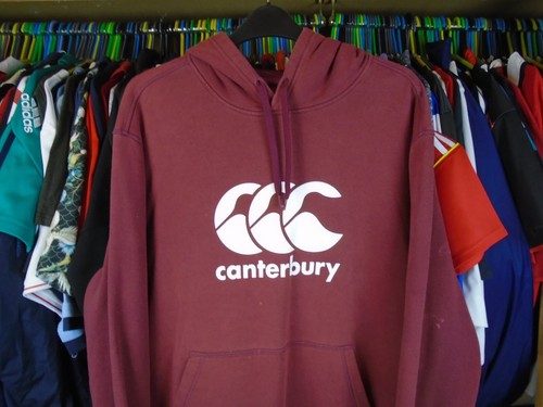 CANTERBURY MAROON HOODED HOODIE COTTON SWEATSHIRT JUMPER TOP WOMENS SIZE 18 - Picture 2 of 6