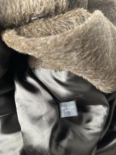 Jones New York Collection Fur 65% Suri Alpaca 35% Wool Brown Long Coat 6 Peru - Picture 10 of 13