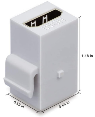 HDMI Keystone Insert Connector Jack Female to Female Adapter Coupler White