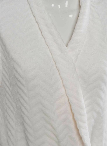 Dressing Gown Womens Slenderella Soft Textured Zig Zag Fleece Luxury Bath Robe - Picture 22 of 48