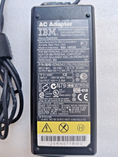 IBM 16V 3.36A 50W 02K6543 For Thinkpad Laptop Power Supply Adapter With UK Plug - Picture 3 of 6