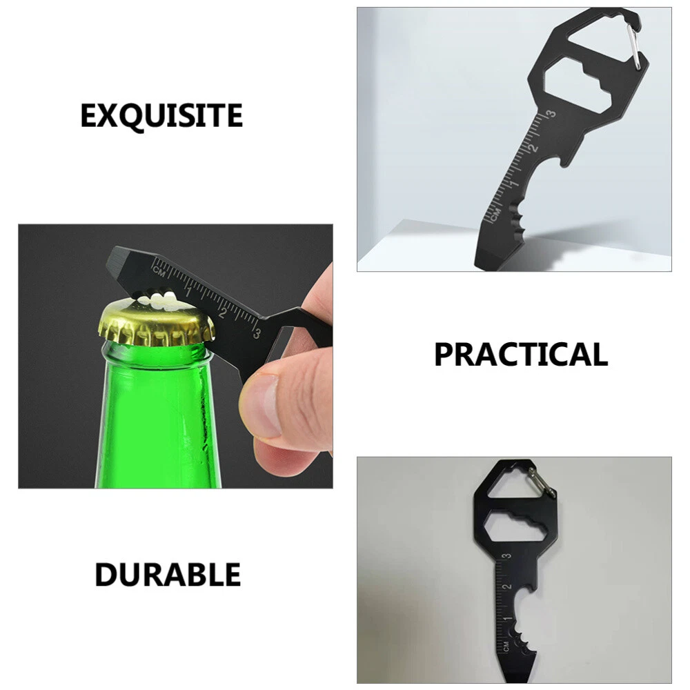 Compact Multi-Tool Card with Bottle Opener & Survival Keychain Features  